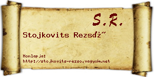 Stojkovits Rezső névjegykártya